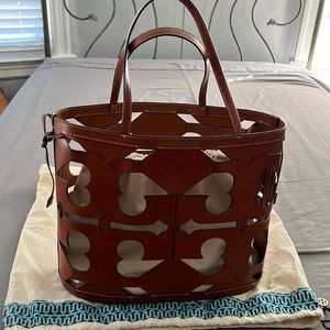 Tory Burch cut out Logo Tote